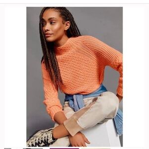 Anthropologie Bia Mock Neck Tunic Sweater  Alpaca Blend XXSP Chunky Bo Ho